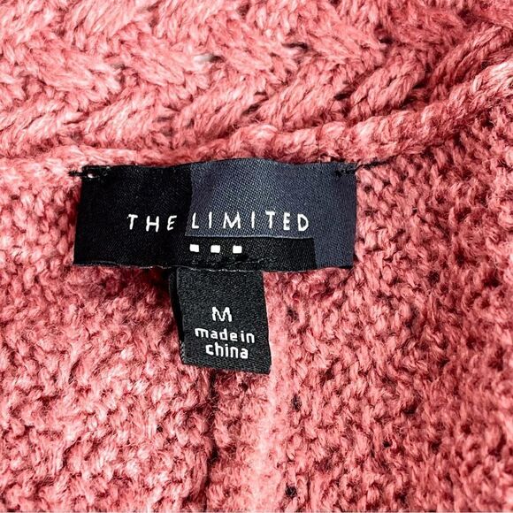 🍋 The Limited • Women’s Dusty Rose Cowl Neck Cable Knit Sweater Size M - Picture 5 of 7
